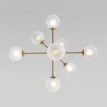 Потолочная люстра Wi-Fi на штанге Eurosvet Volver 50383 латунь (220V, управление смартфоном, голосовое управление, умный дом - Minimir Home, Алиса, Маруся, Салют, шарики)