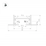Трек (шинопровод) LGD-2TR-TRACK-F-2000-BK-M (C) (Arlight, IP20 Металл) 038673