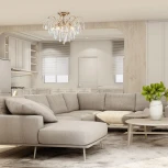 Потолочная люстра на штанге Escada Aurea 1124/5PL (220V, хрусталь, подвески)