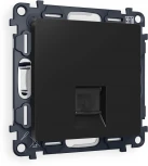 Комплект механизма Ambrella Volt телефонной розетки ALFA MA812030 Черный матовый RJ-11(4P4C) с защитной шторкой QUANT