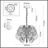 Подвесная люстра Odeon Light Siama 5089/80L под латунь/прозрачный/акрил LED 80W 3500K (220V, на цепи)