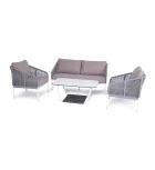 Лаунж-зона 4-местная плетеная из роупа (веревки), цвет светло-серый 4SIS Канны KANS2C2T-4-SET H-gray