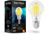 Лампочка светодиодная филаментная E27 10 Вт 1100 lm 2800K теплое желтое свечение Voltega Crystal 7102