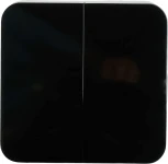 Выключатель двухклавишный (черный) Stekker София 49293