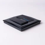 Выключатель двухклавишный с подсветкой (черный матовый) Werkel W1120108 (a051619)