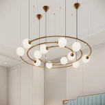 Умная подвесная люстра Bogate's Brook 359/12 латунь (220V, на тросе, шарики, бусы)