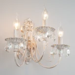 Бра Eurosvet 3305 3305/3 белый с золотом / прозрачный хрусталь (220V, хрусталь Strotskis, подвески, подсвечник, свеча)