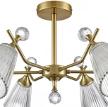 Потолочная люстра на штанге Lumion Aurica 8046/6C латунь/прозрачное стекло Е14 6*40W 220V