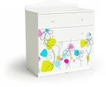 Комод "Цветы", Белый, МАМА