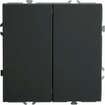 Переключатель двухклавишный (черный) Stekker Эмили 49843