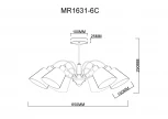 Потолочная люстра на штанге MyFar Amber MR1631-6C (220V)