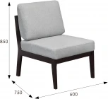 Кресло Массив мягкое ткань серый, каркас венге от фабрики Mebelik