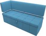 Диван кухонный прямой Стоун с углом левый (Голубой/Рогожка) Лига Диванов арт.123208L