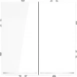 Выключатель двухклавишный с подсветкой (белый глянцевый) Voltum S70 VLS020201