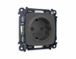 Комплект механизма Ambrella Volt электрической розетки OMEGA MO907010 Графит мягкое касание с заземлением и шторками 2P+E 16A-250V QUANT
