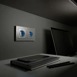 Розетка с подсветкой (серебряный) W1171406 (a054521)