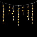 Гирлянда Бахрома с Колпачком 4,9 x 0,5 м Тепло-Белая 220В, 189 LED, Провод Прозрачный ПВХ, IP65