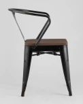 Стул Stool Group TOLIX ARM WOOD с подлокотниками черный УТ000001862