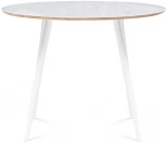 Стеклянный стол Notta Абилин 100х76 ультра белое стекло / дуб вотан / белый матовый 516542