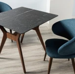 Стол R-Home Нарвик 860*860 мрамор Графит /темный орех