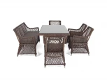 Обеденная группа плетеная на 6 персон, цвет коричневый 4SIS Катания KATS2C4T-6-SET brown