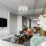 Подвесная люстра хрустальная на штанге Arte Milano Sorrento-1009 371009/5/50/400 CR (220V)