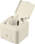 Розетка с заземлением и защитной крышкой (слоновая кость) Stekker Брест 49058