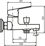 Смеситель Dorff Prime D4010008 для ванны с душем