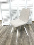 Стул ELVIS WZ2042-02 светло-бежевый фактурный велюр/ белый каркас M-City 629M04987