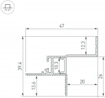 Профиль СEIL-S12-SHADOW-20-SIDE-3000 ANOD BLACK (Arlight, Алюминий) 052226