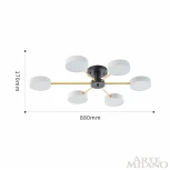 Потолочная люстра на штанге Arte Milano Ferrara 252006/6 Bk/Wh (LED, 220V, круглые)