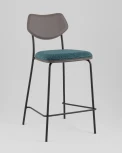 Стул полубарный Casey темно-бирюзовый с серой экокожей Stool Group арт.УТ000039578