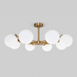 Умная потолочная люстра на штанге Eurosvet Frost 70154/8 латунь (220V, шарики)