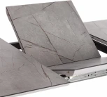 Стол обеденный DARWIN МДФ HPL/ЛДСП/металл, 128-170х80х75 см, Мрамор светлый/Черный Tetchair 18995