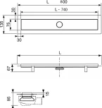 Душевой лоток TECE Linus 15103089 2 в 1 80 см