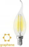 Лампочка светодиодная свеча на ветру прозрачная E14 6,5W 220V 840 lm 2800K Voltega Candle wind 9W Graphene 7132