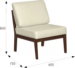 Кресло Массив мягкое экокожа крем, каркас орех от фабрики Mebelik