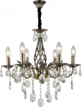 Подвесная люстра Escada Okere 2107/6P 6x40Вт E14, металл/хрусталь, античная бронза/прозрачный (220V, подвески, на цепи, подсвечник, свеча)