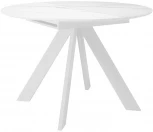 Стол DikLine SKC100 d1000 Керамика Белый мрамор,подстолье белое,опоры белые