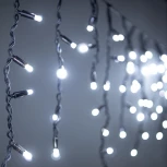 Гирлянда Бахрома 3,1 x 0,5 м белая 24В, 120 LED, провод черный каучук, IP65 Laitcom LL120-1-1W