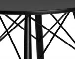 Стол обеденный DOBRIN CHELSEA`80 BLACK (столешница черная, основание черное) 108_BlackBase-TD-LMZL BLACK, цвет столешницы черный, основания черный
