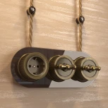 Переключатель / выключатель одноклавишный (бронзовый) Ретро Werkel W5712012 (a050766)