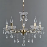 Подвесная люстра ILLUMICO IL0265-5PSQ-24 AB CASTOR (220V, на цепи, подсвечник, свеча)