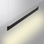 Подвесной линейный светильник Novotech Iter 359546 черный диммир. со сменой цв.темпер. (пульт ДУ/прилож. Smart Life) LED 12/24W 220V 3000-5700К (регулировка яркости, умный дом - Алиса, Tuya Smart, Smart Life, на тросе)