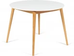 Стол круглый раскладной обеденный BOSCO (Боско) Белый+Натуральный ( Бук) (основание бук, столешница мдф)