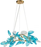 Подвесная люстра 11043/6P Blue Indigo Olivo V000448 (220V, на тросе, листья, ветки)