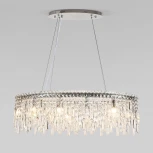 Подвесная люстра Wi-Fi хрустальная Eurosvet Blitz 60159/10 хром/ прозрачный хрусталь Strotskis хром (220V, управление смартфоном, голосовое управление, умный дом - Minimir Home, Алиса, Маруся, Салют, на тросе)