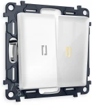 Комплект механизма Ambrella Volt 2-клавишного выключателя с подсветкой 3200K ALFA MA104010 Белый глянец QUANT