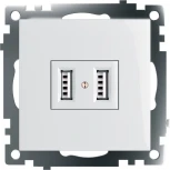 Розетка с USBх2 (белый) Stekker Катрин 39686