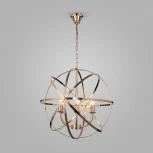 Подвесная люстра Wi-Fi Eurosvet Santi 60139/6 золото (220V, управление смартфоном, голосовое управление, умный дом - Minimir Home, Алиса, Маруся, Салют, на цепи, шар)